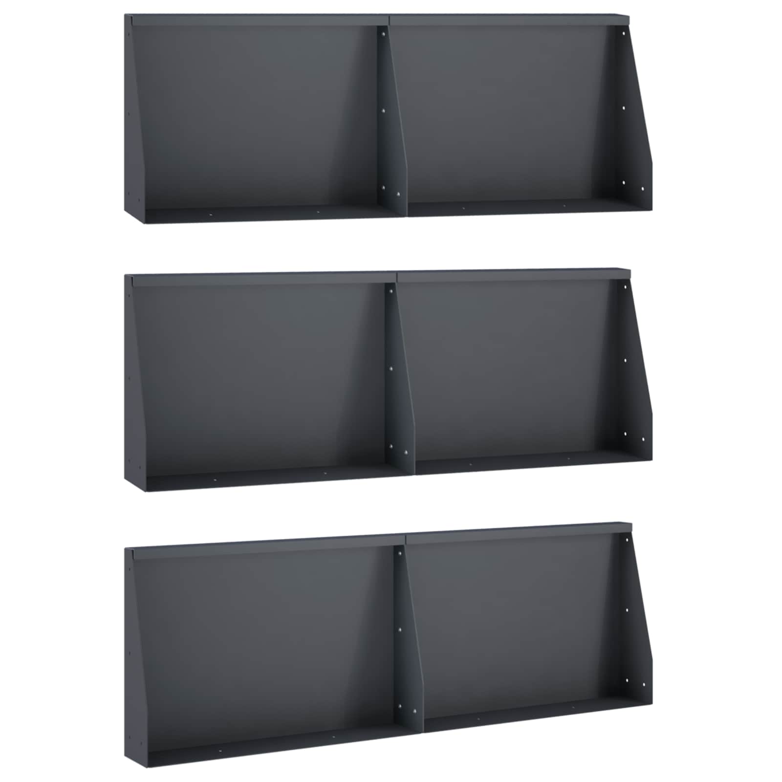 Retaining Wall 6 pcs 60 x 12 x 30 cm Steel Anthracite