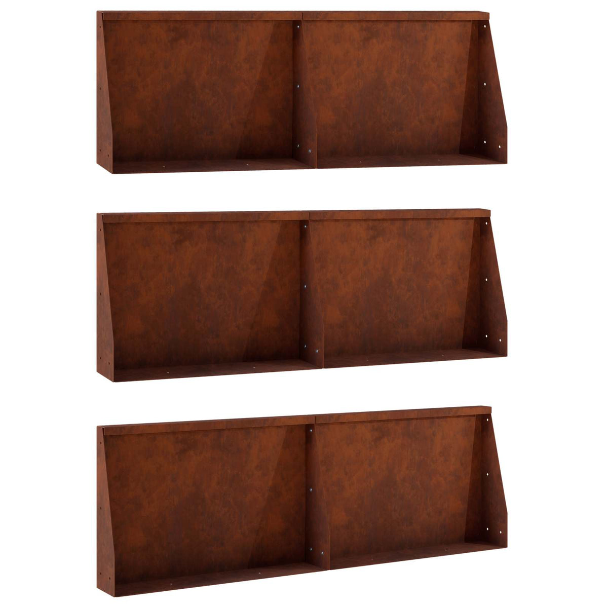 Retaining Wall 6 pcs 60 x 12 x 30 cm Weathering Steel Rusty