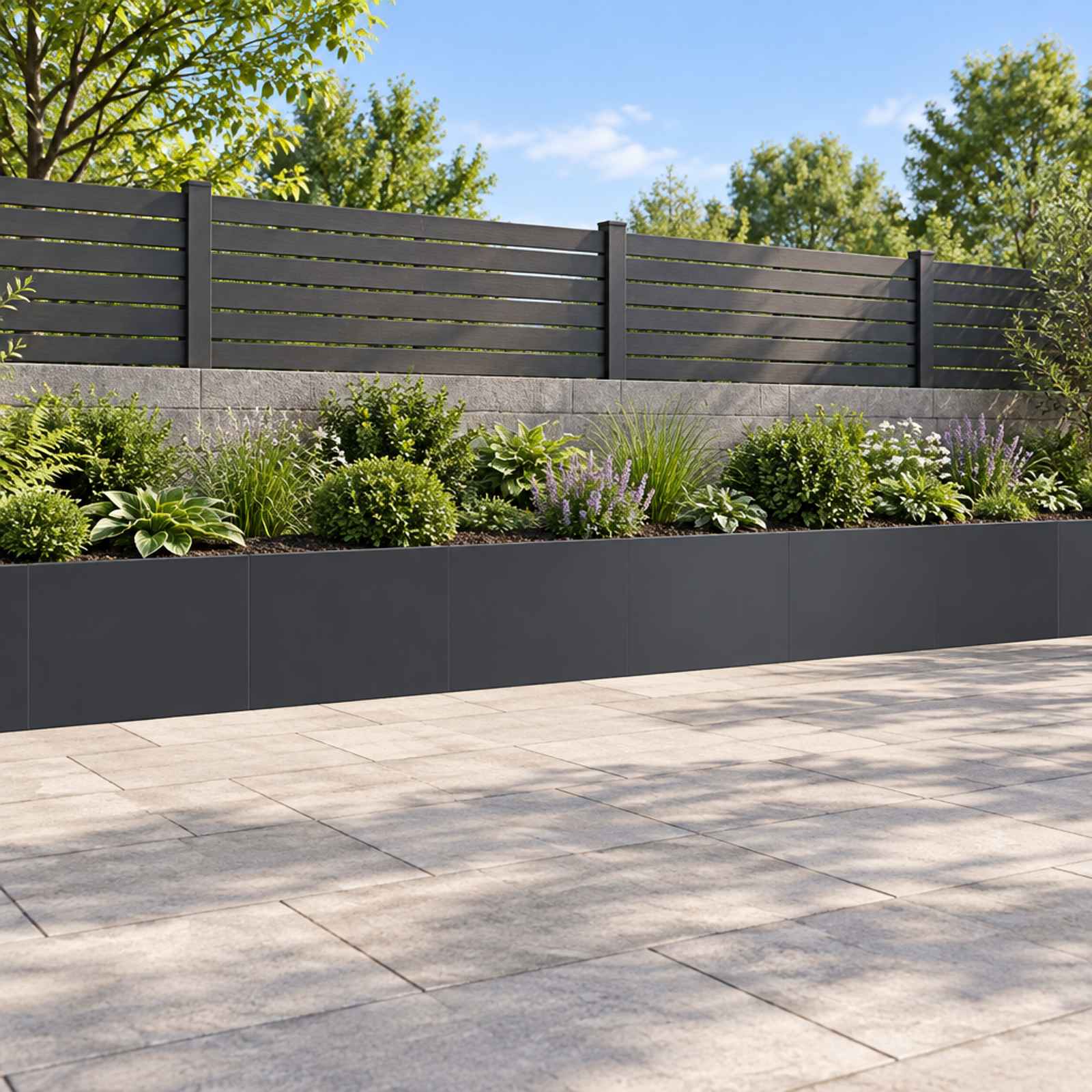 Retaining Wall 6 pcs 60 x 12 x 30 cm Steel Anthracite