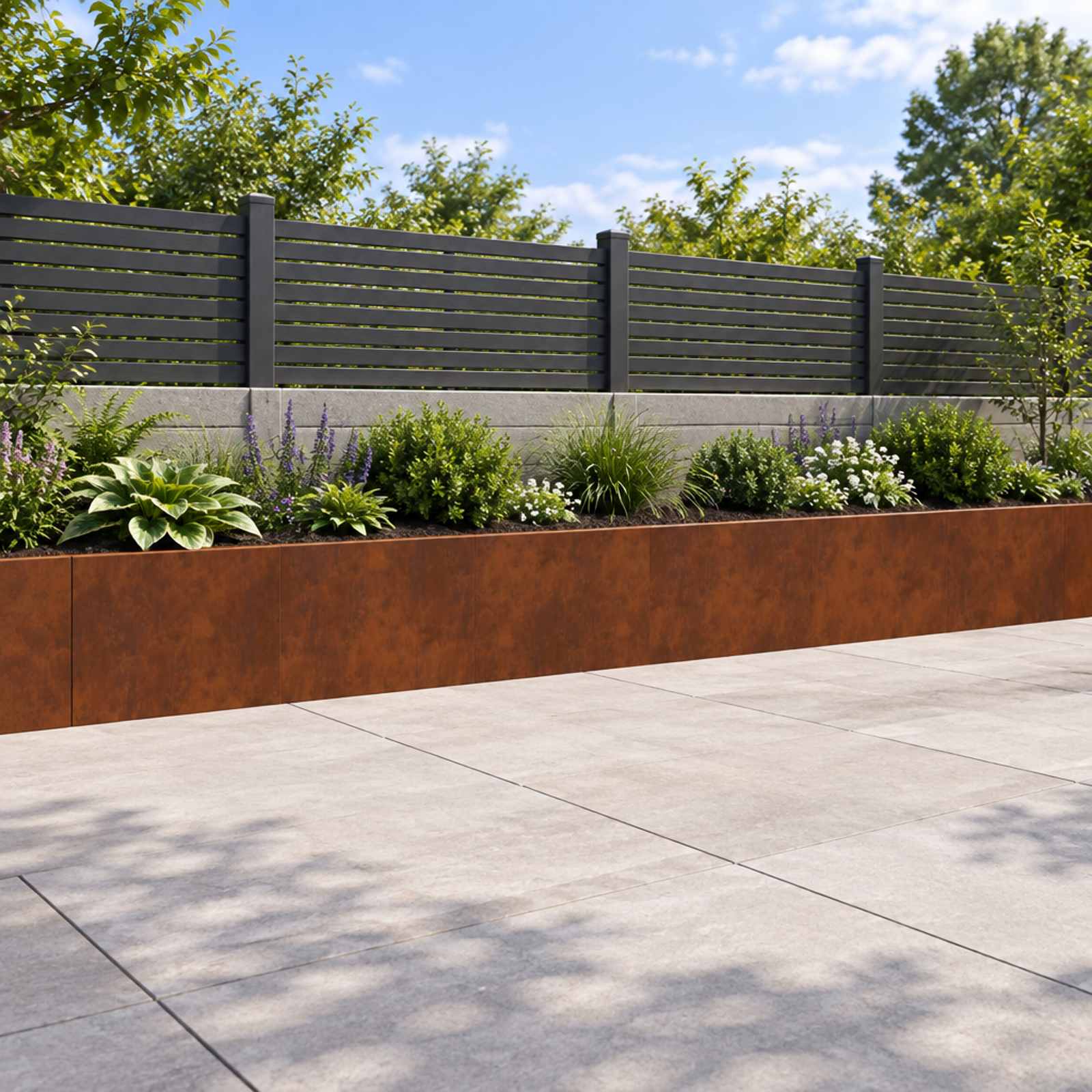 Retaining Wall 6 pcs 60 x 12 x 40 cm Weathering Steel Rusty