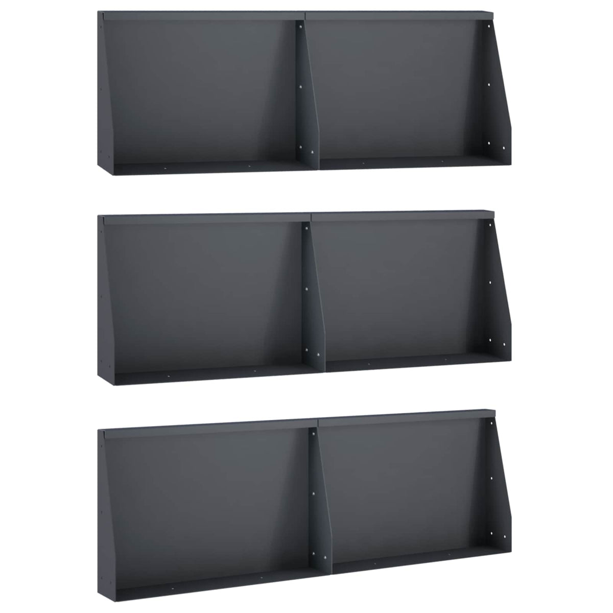 Retaining Wall 6 pcs 60 x 12 x 50 cm Steel Anthracite
