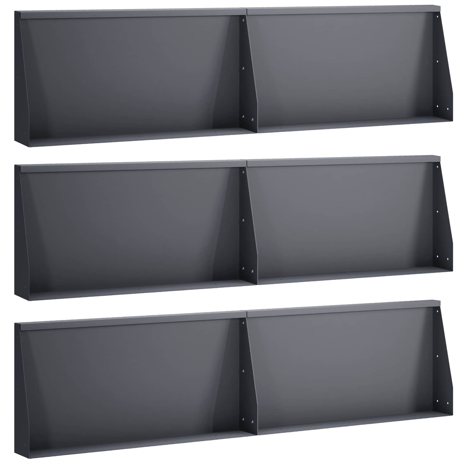 Retaining Wall 6 pcs 80 x 12 x 30 cm Steel Anthracite