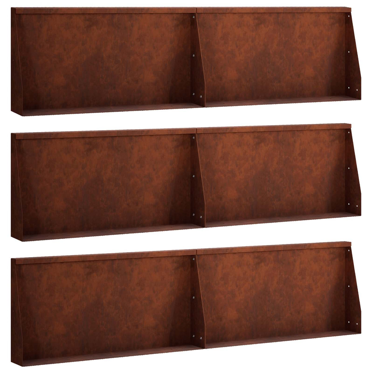 Retaining Wall 6 pcs 80 x 12 x 30 cm Weathering Steel Rusty