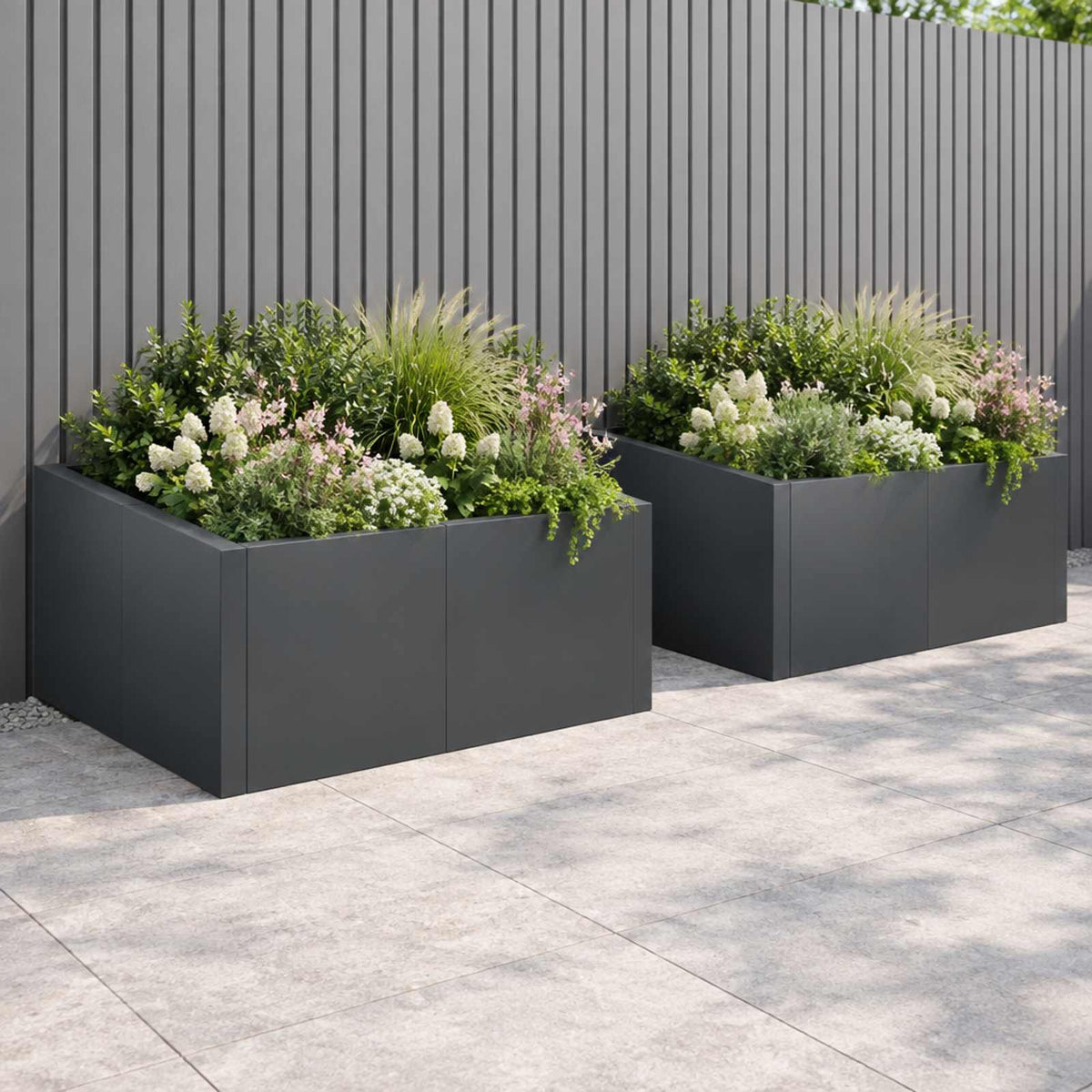 Retaining Wall 4 pcs 100 x 100 x 50 cm Steel Anthracite