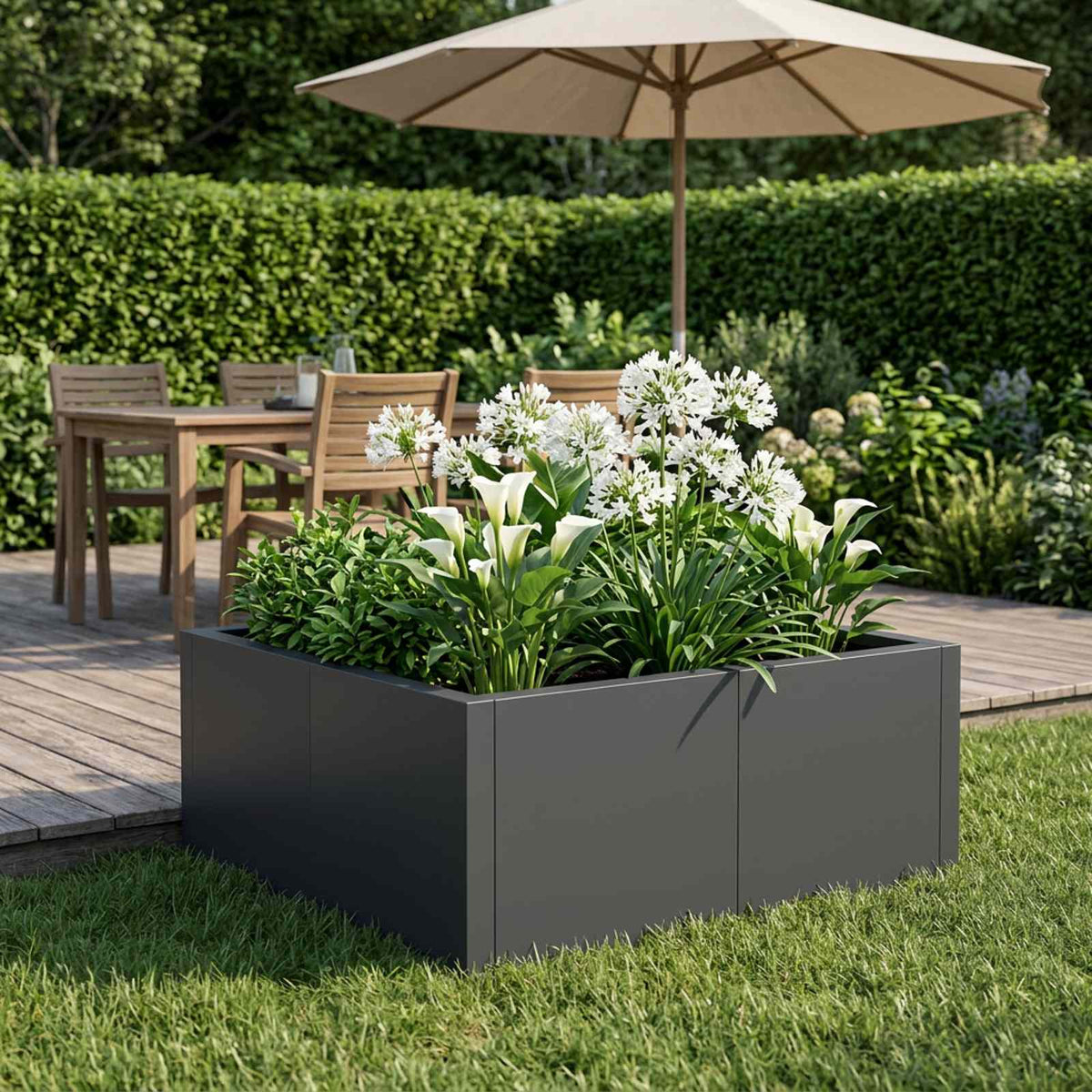 Retaining Wall 4 pcs 100 x 100 x 30 cm Steel Anthracite