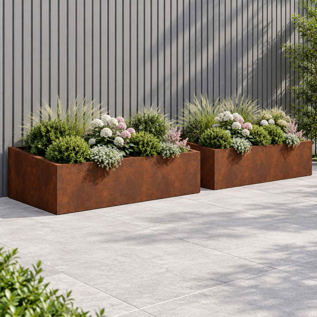 Retaining Wall 6 pcs 200 x 100 x 50 cm Weathering Steel Rusty