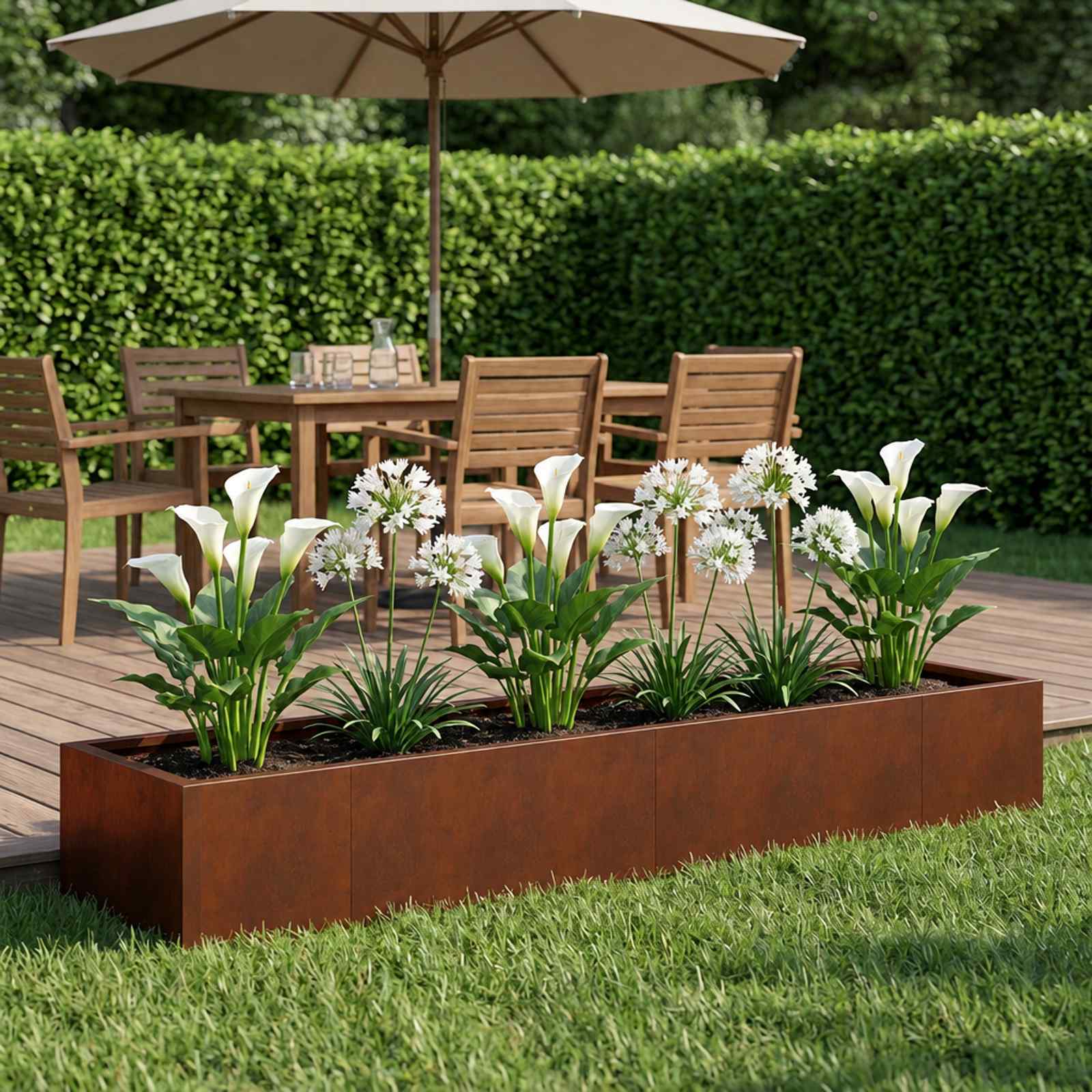 Retaining Wall 8 pcs 300 x 100 x 40 cm Weathering Steel Rusty