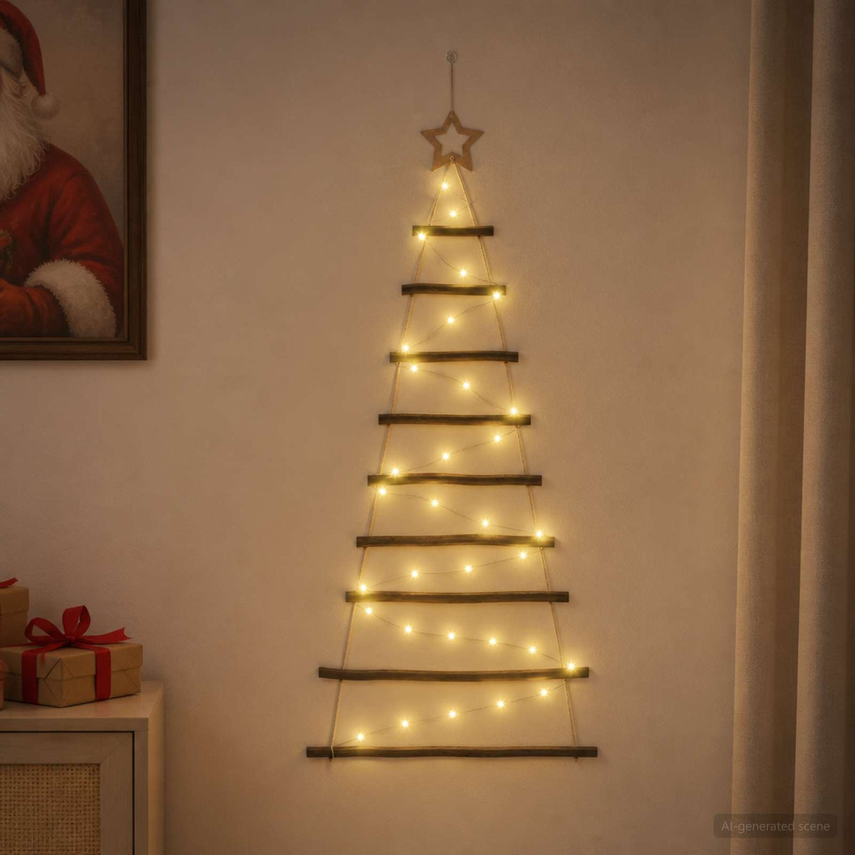 Hanging Christmas Tree 120 cm 50 LEDs Warm White