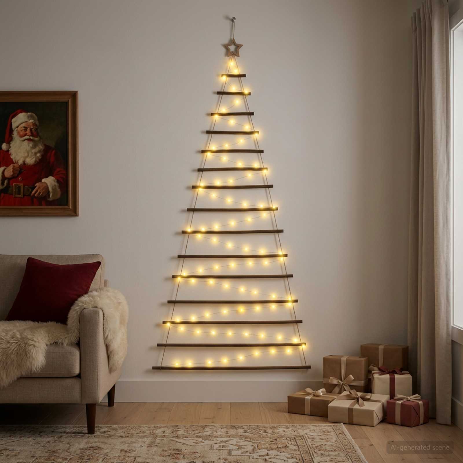 Hanging Christmas Tree 210 cm 130 LEDs Warm White