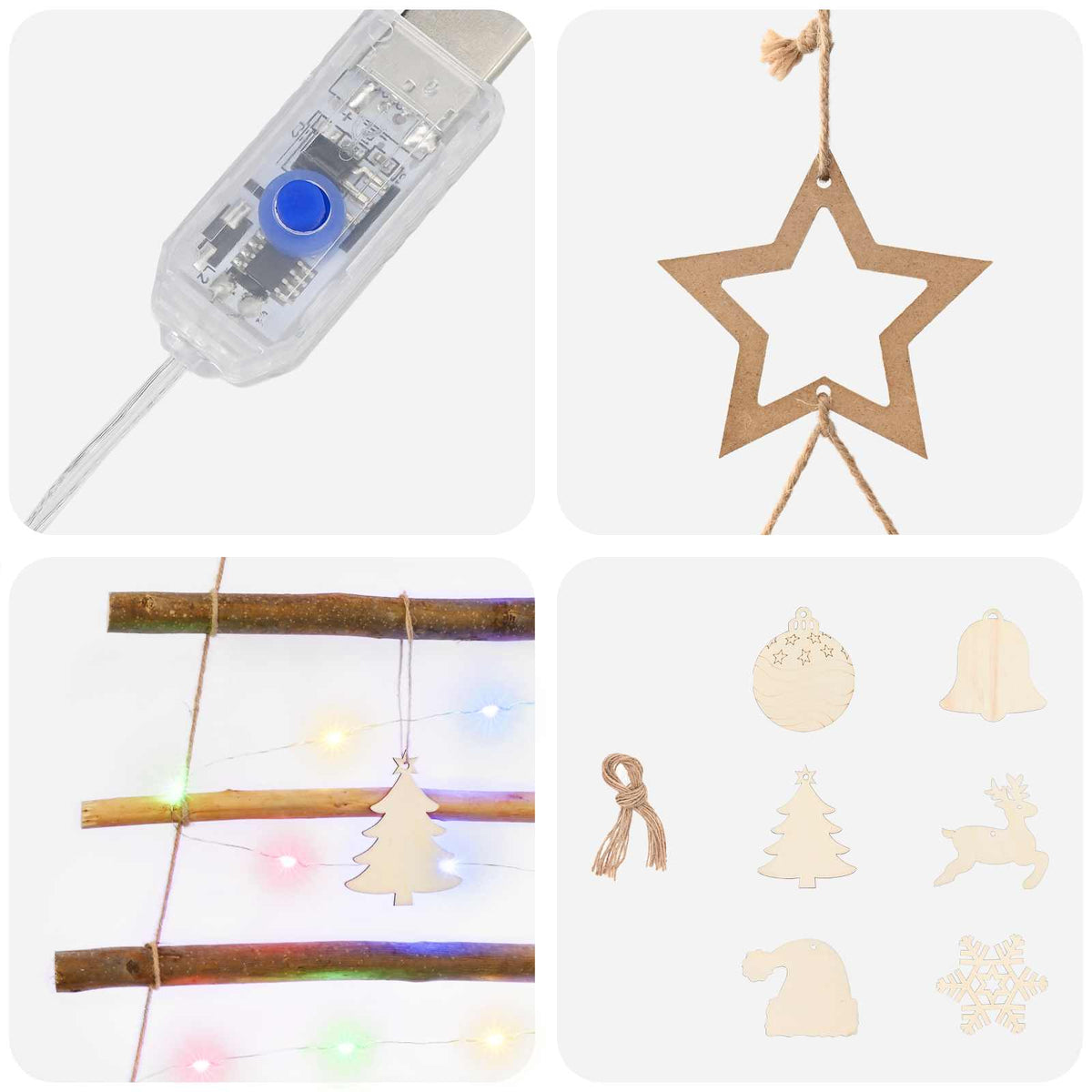 Hanging Christmas Tree 120 cm 50 LEDs Multicolour