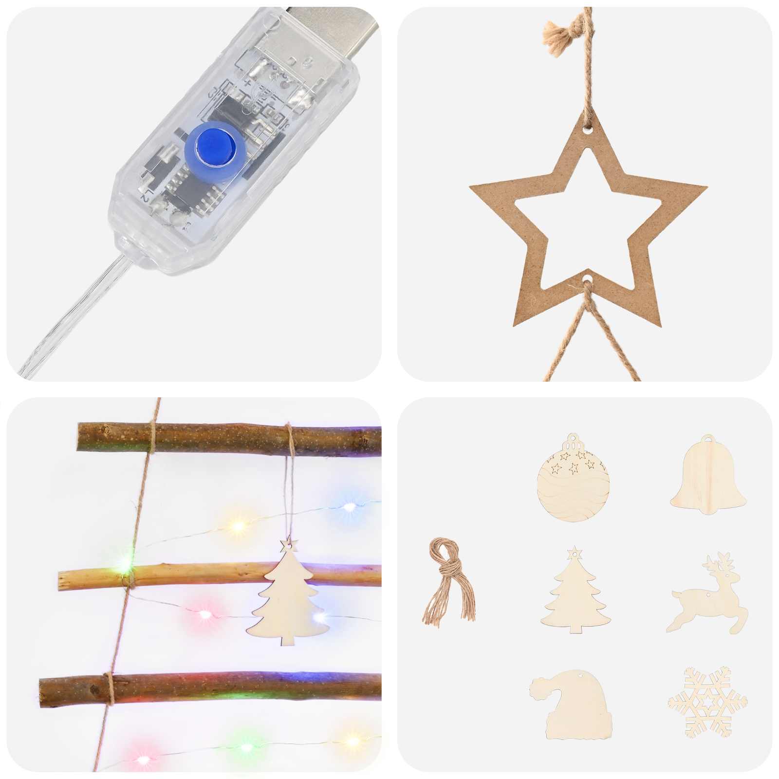 Hanging Christmas Tree 120 cm 50 LEDs Multicolour