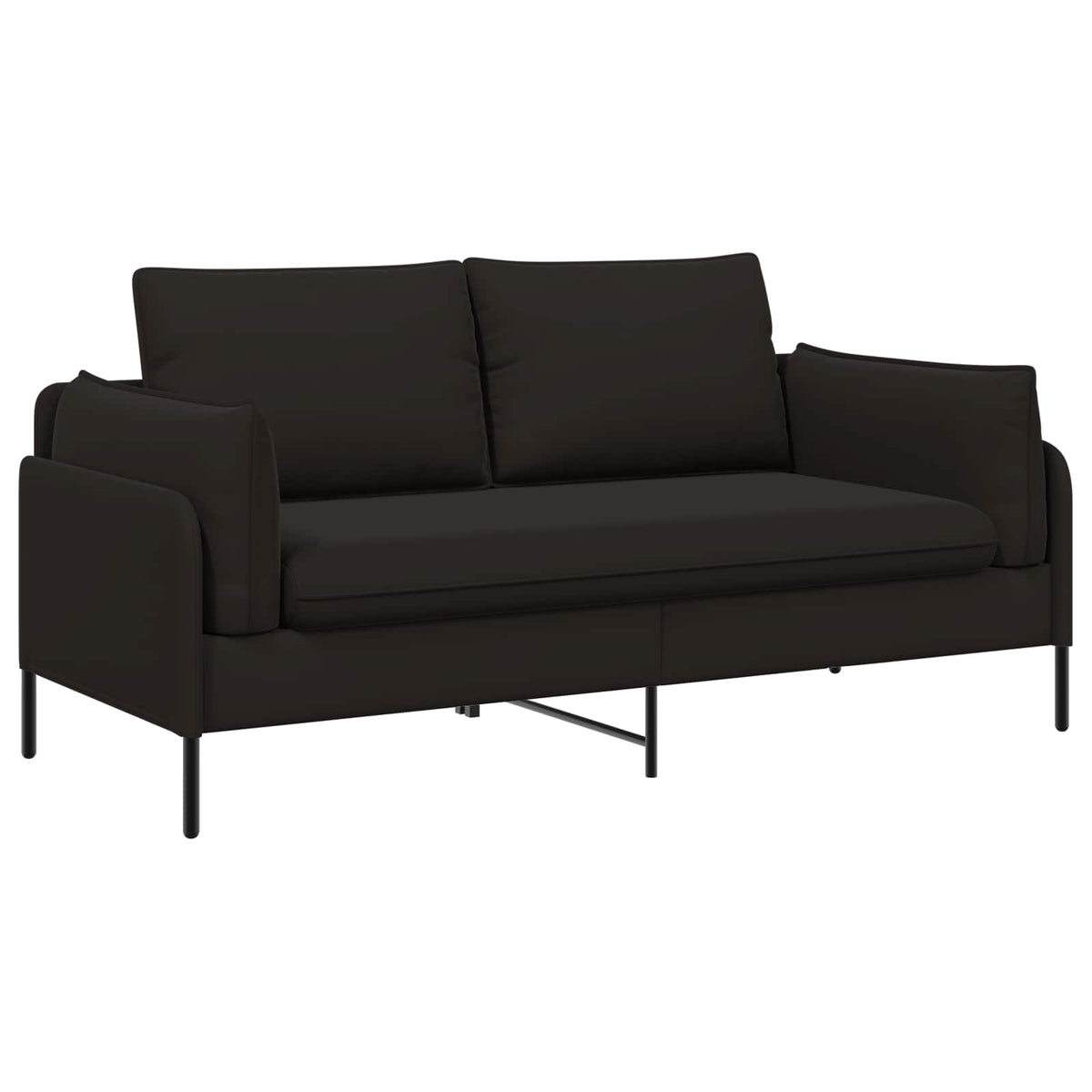 2-Seater Sofa 2-Seater Black 188 x 81 x 89 cm Velvet