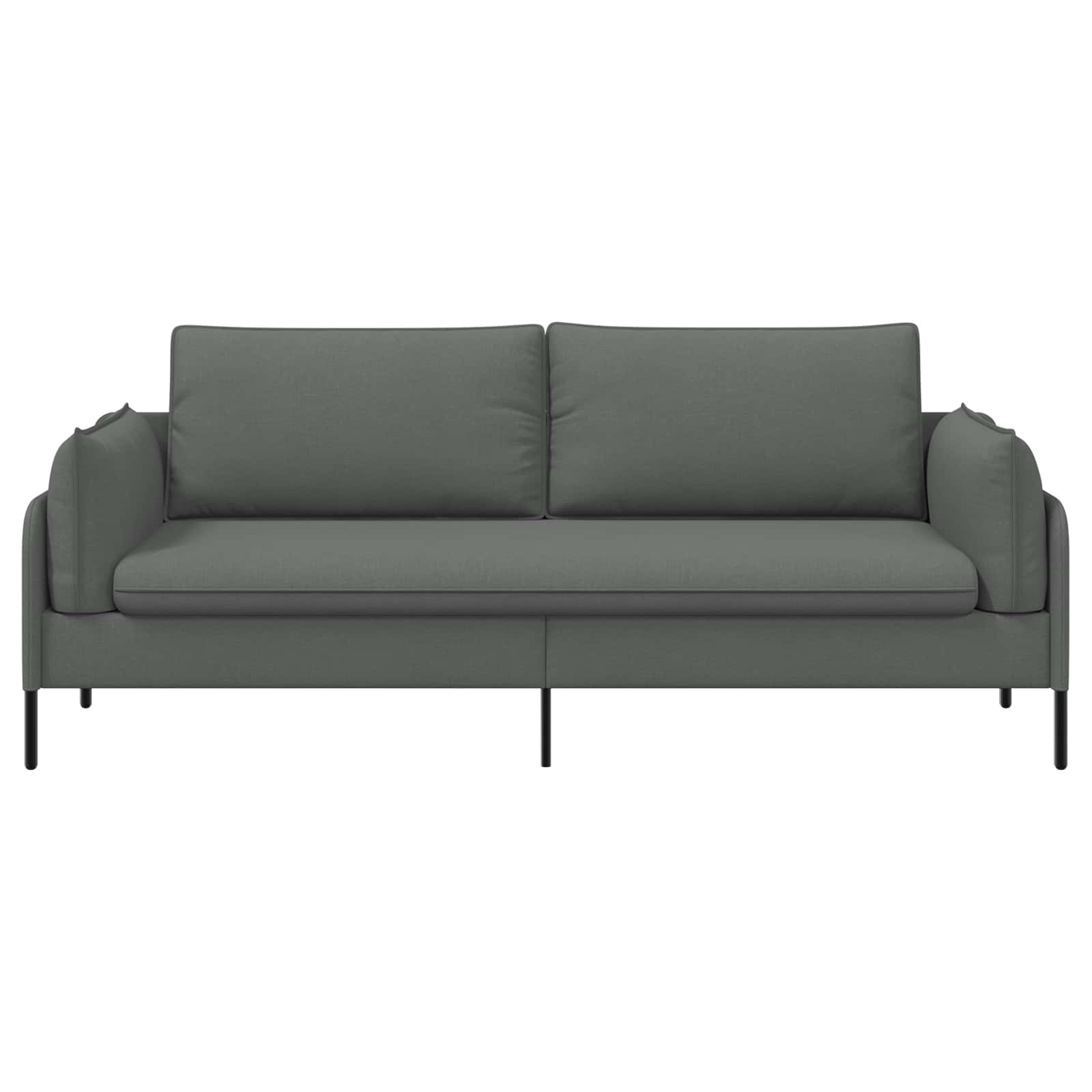 3-Seater Sofa Dark Grey 222 x 81 x 89 cm Fabric