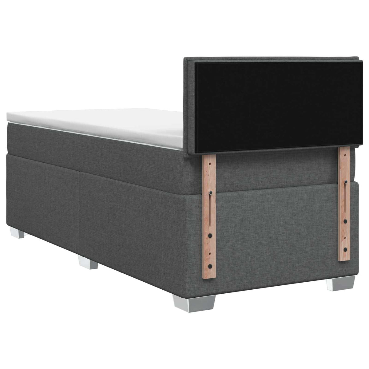 Box Spring Bed with Mattress Dark Grey 107 x 203 cm Fabric