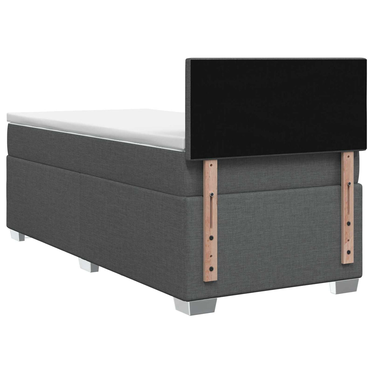 Box Spring Bed with Mattress Dark Grey 107 x 203 cm Fabric