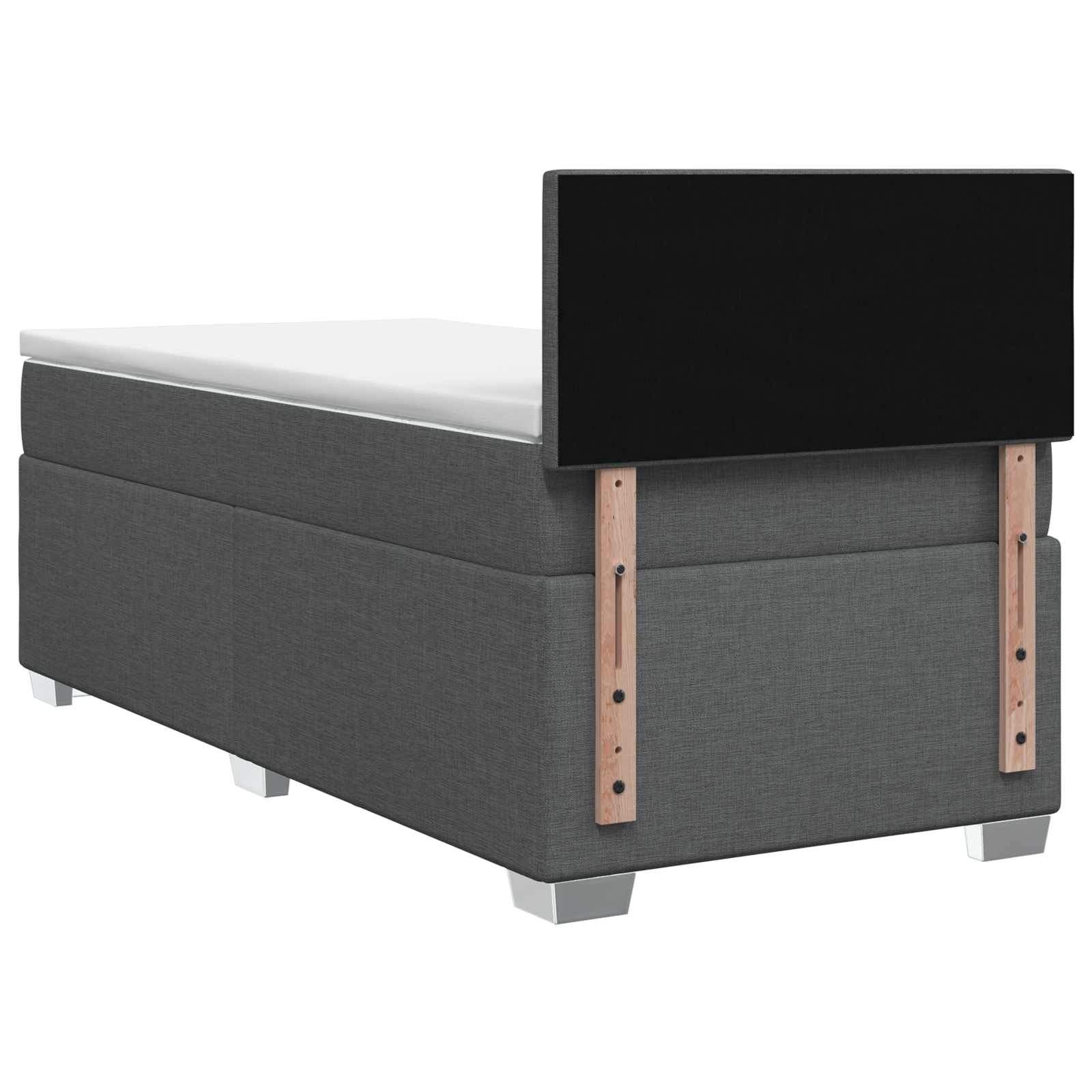 Box Spring Bed with Mattress Dark Grey 107 x 203 cm Fabric