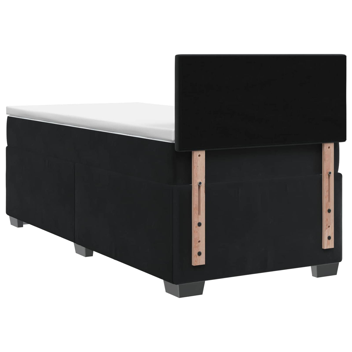 Box Spring Bed with Mattress Black 107 x 203 cm Velvet