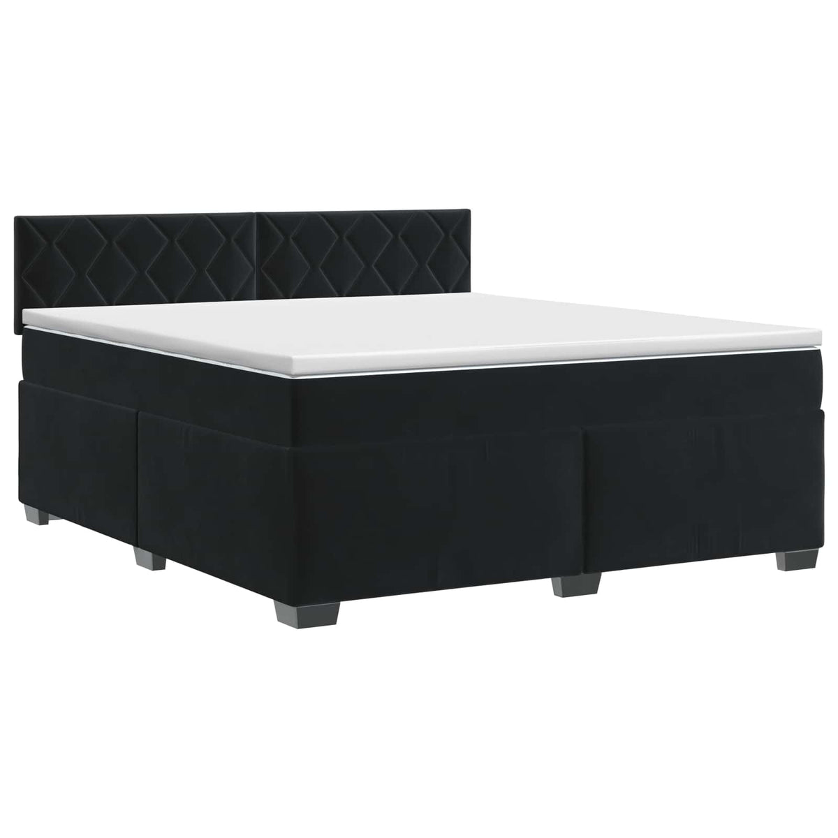 Box Spring Bed with Mattress Black 137 x 190 cm Velvet