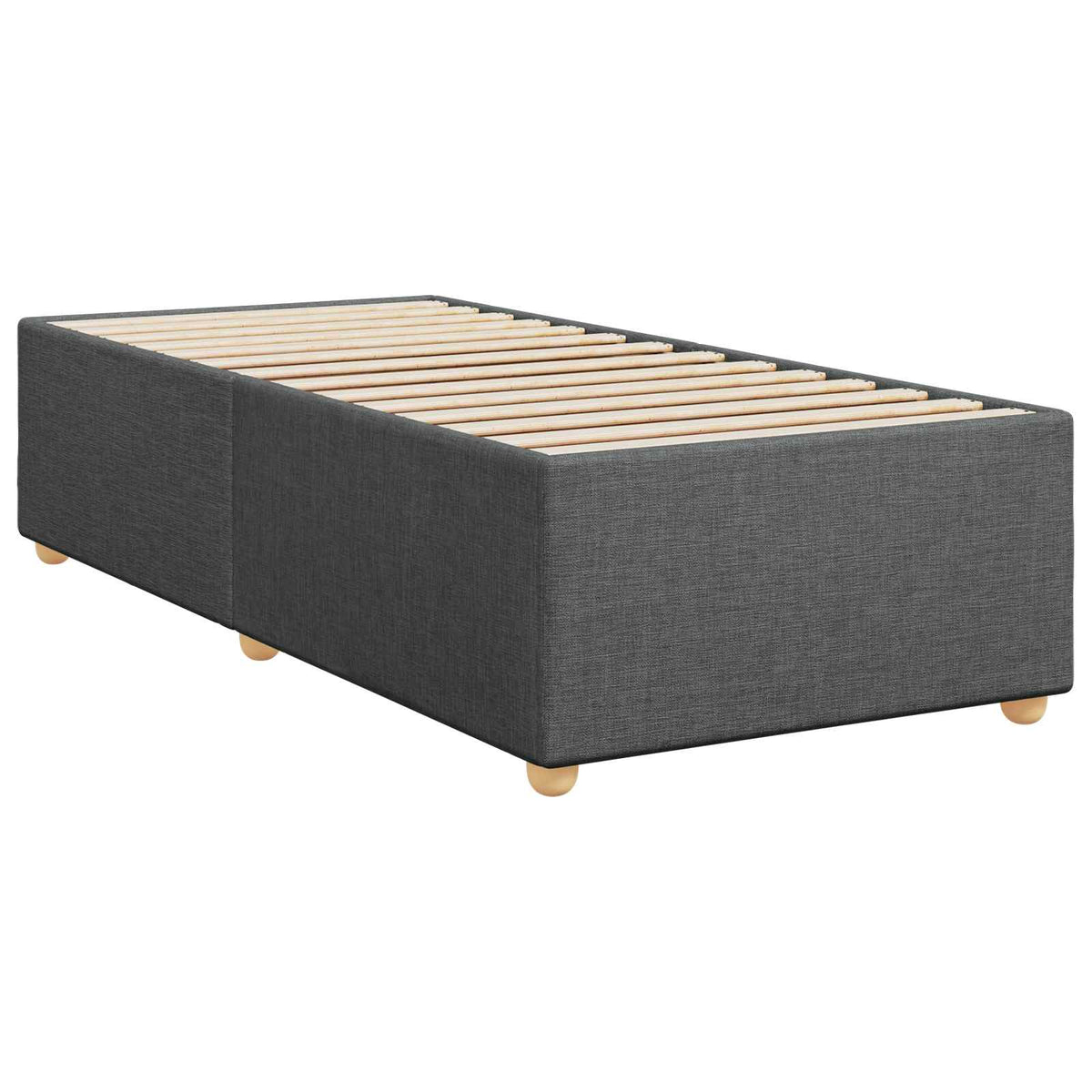 Box Spring Bed with Mattress Dark Grey 107 x 203 cm Fabric