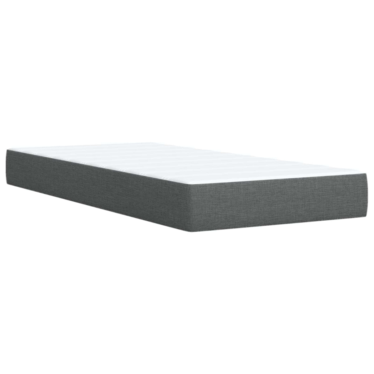Box Spring Bed with Mattress Dark Grey 107 x 203 cm Fabric