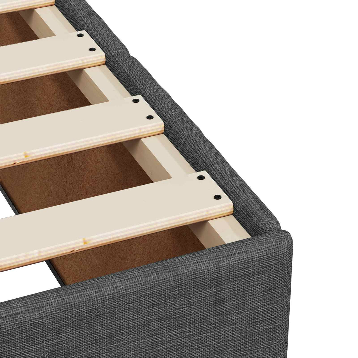 Box Spring Bed with Mattress Dark Grey 107 x 203 cm Fabric