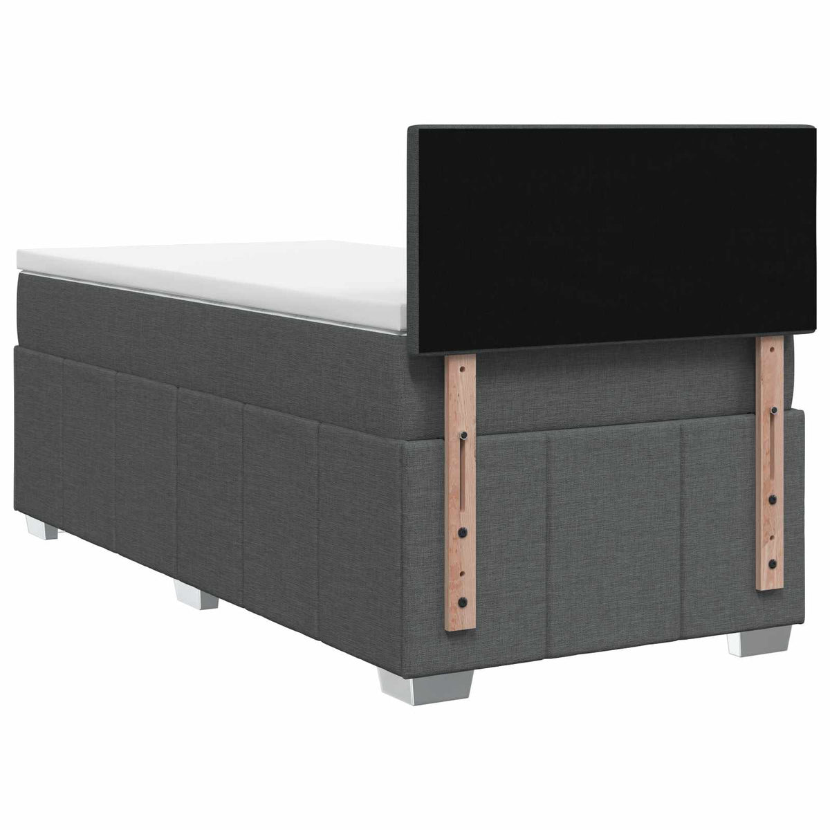 Box Spring Bed with Mattress Dark Grey 107 x 203 cm Fabric