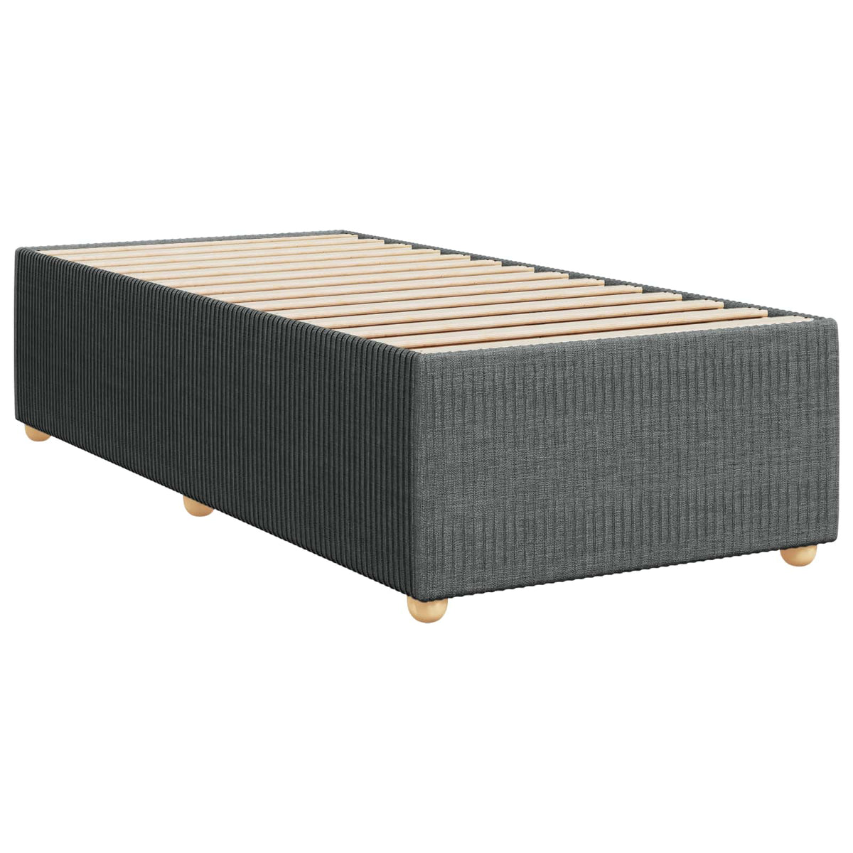 Box Spring Bed with Mattress Dark Grey 107 x 203 cm Fabric