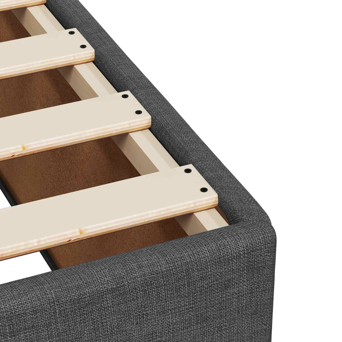 Box Spring Bed with Mattress and LED Dark Grey King Single