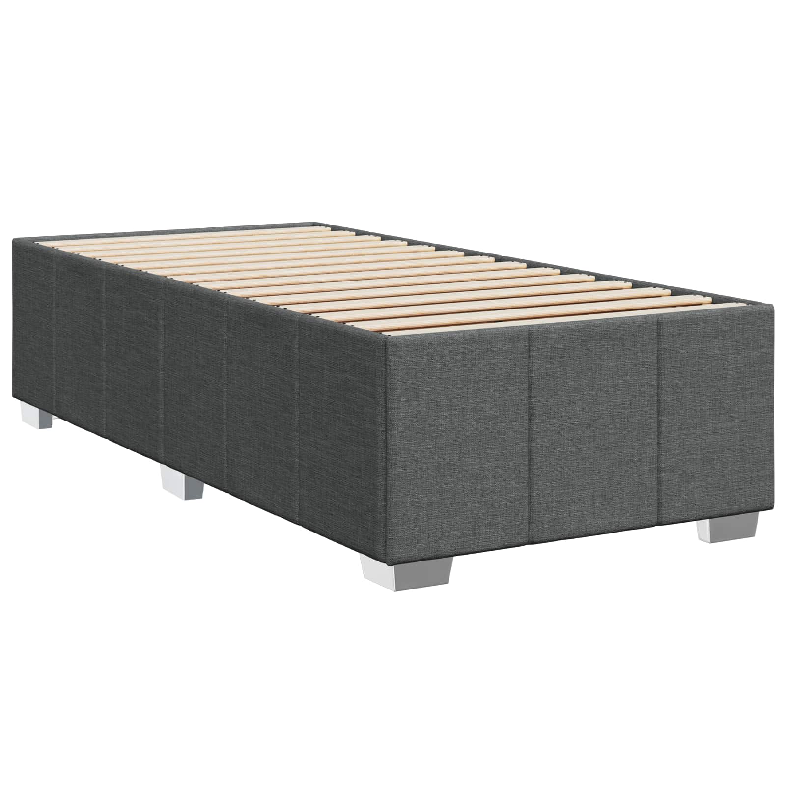 Box Spring Bed with Mattress and LED Dark Grey 107 x 203 cm