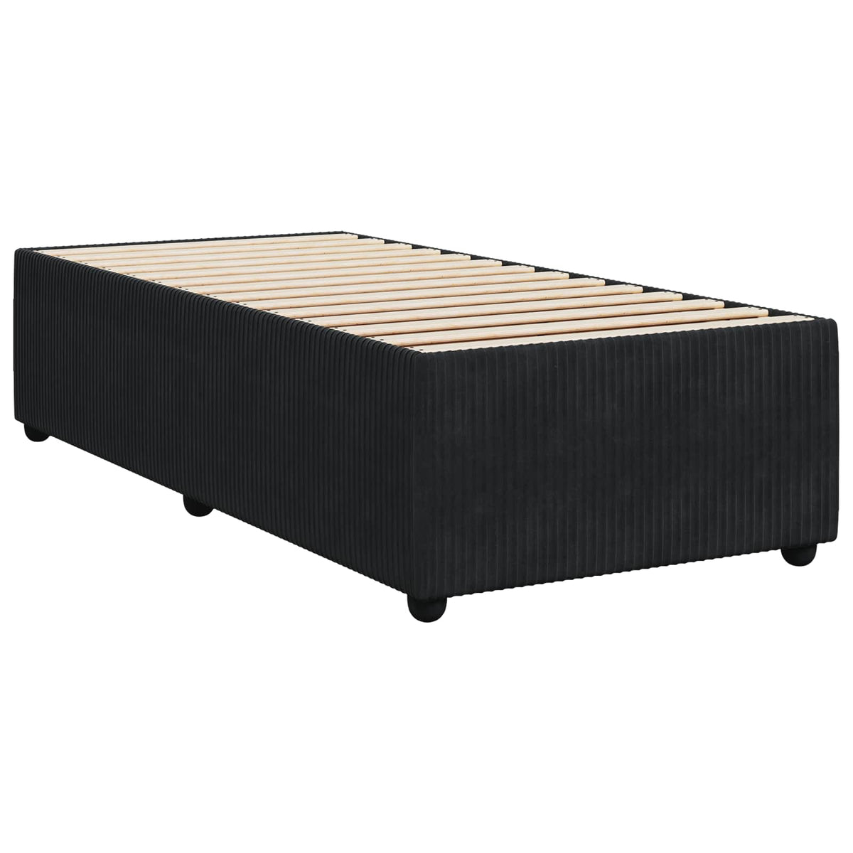 Box Spring Bed with Mattress and LED with Headboard Velvet
