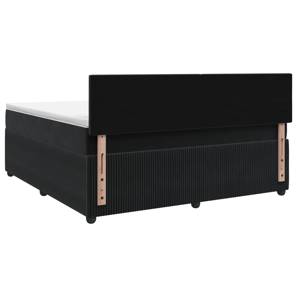 Box Spring Bed with Mattress and LED Black 140 x 190 cm Velvet