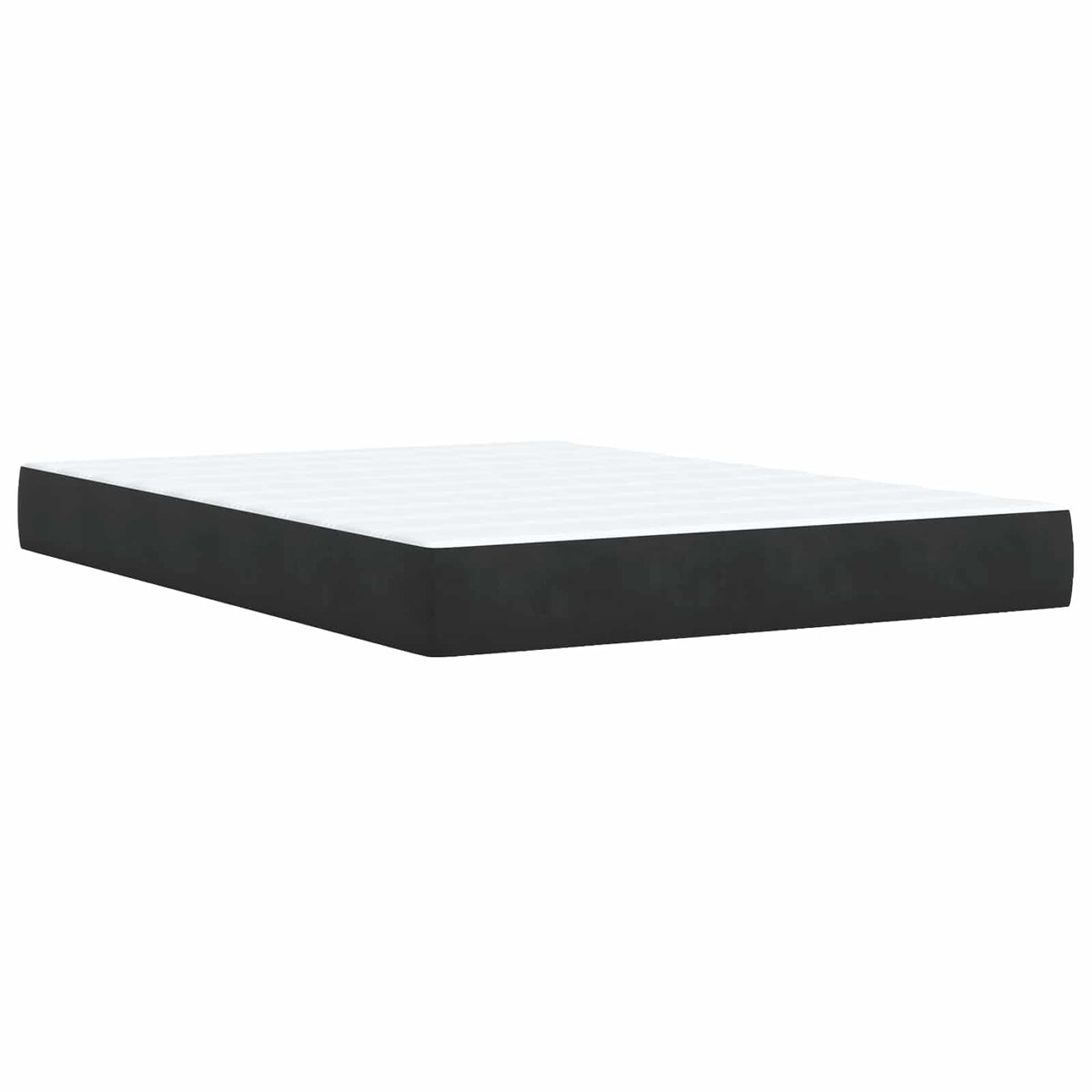 Box Spring Bed with Mattress with Headboard Black Double Velvet