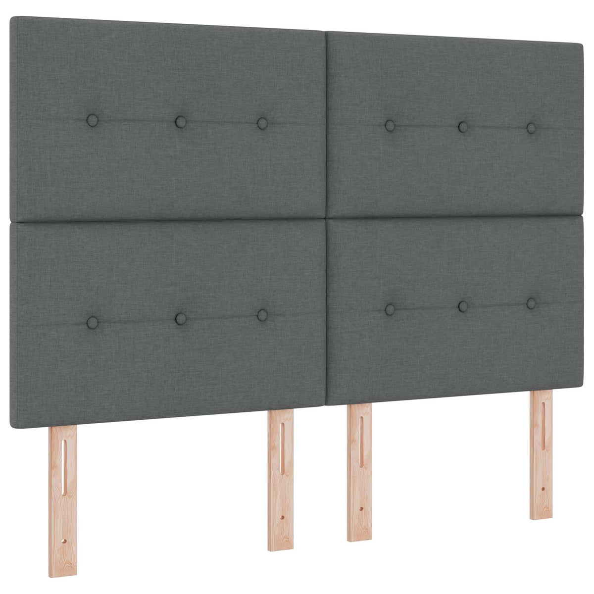 LED Box Spring Bed with Mattress Dark Grey 160 x 200 cm Fabric