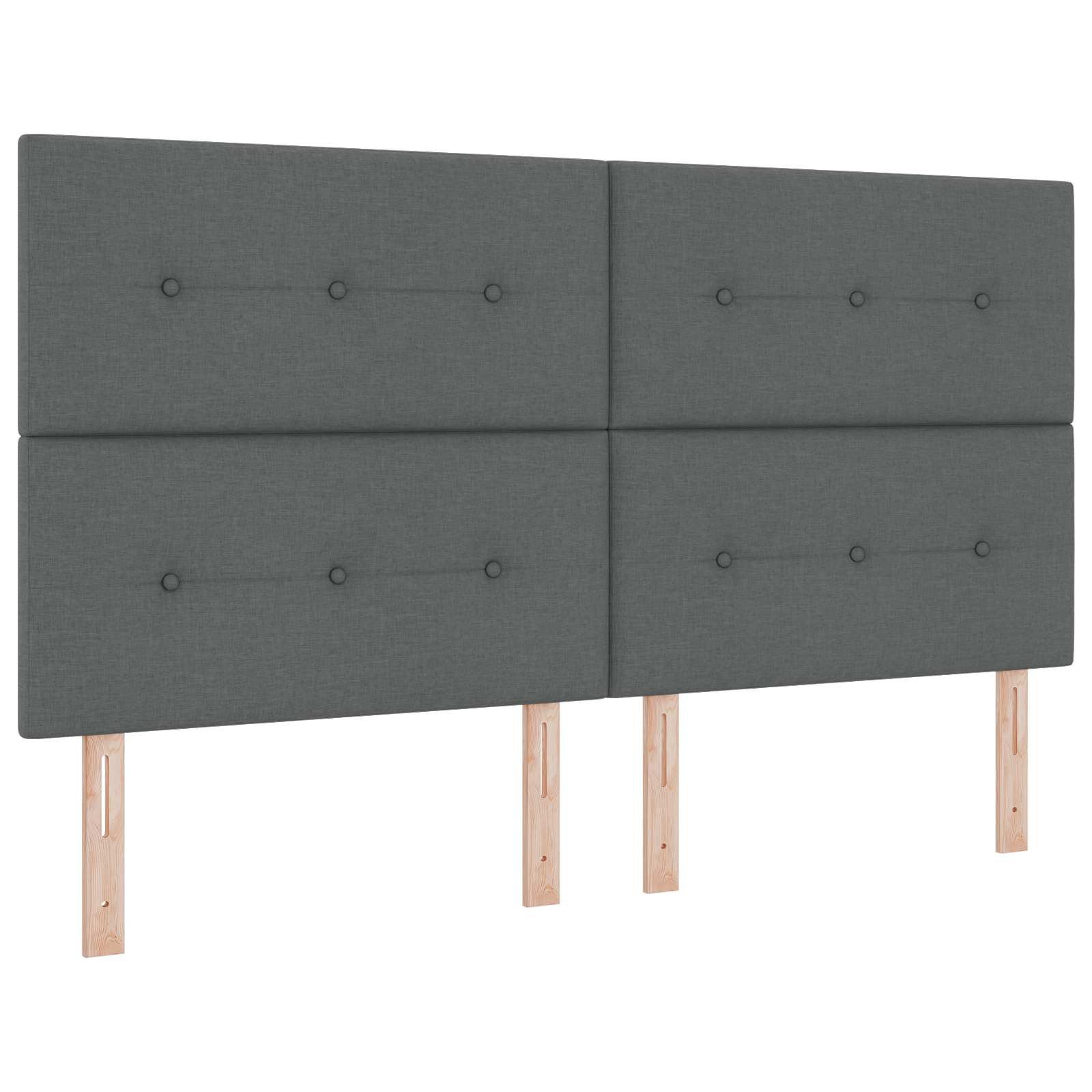 LED Box Spring Bed with Mattress Dark Grey 160 x 200 cm Fabric