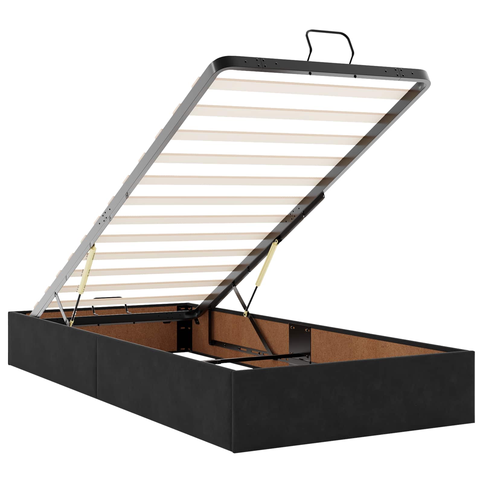 Ottoman Bed with Mattress Black 100 x 200 cm Velvet