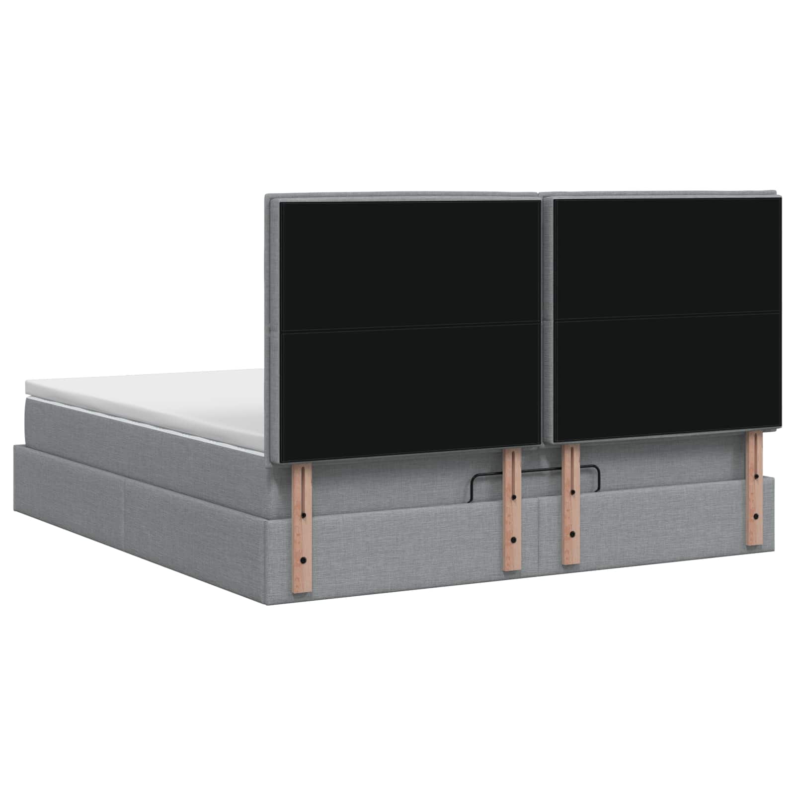 Ottoman Bed with Mattress Dark Grey 137 x 190 cm Fabric