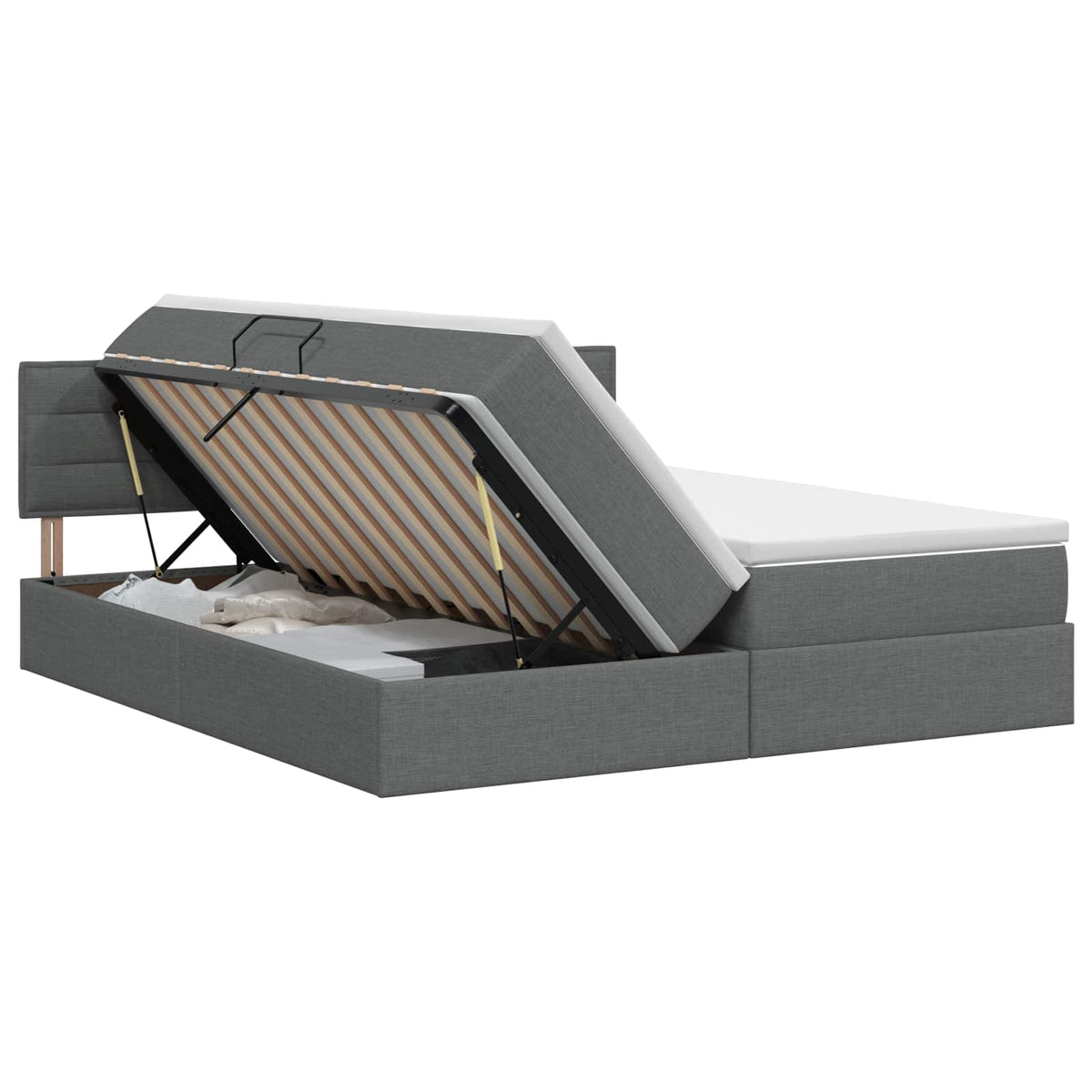 Storage Bed with Headboard 137 x 190 cm Fabric