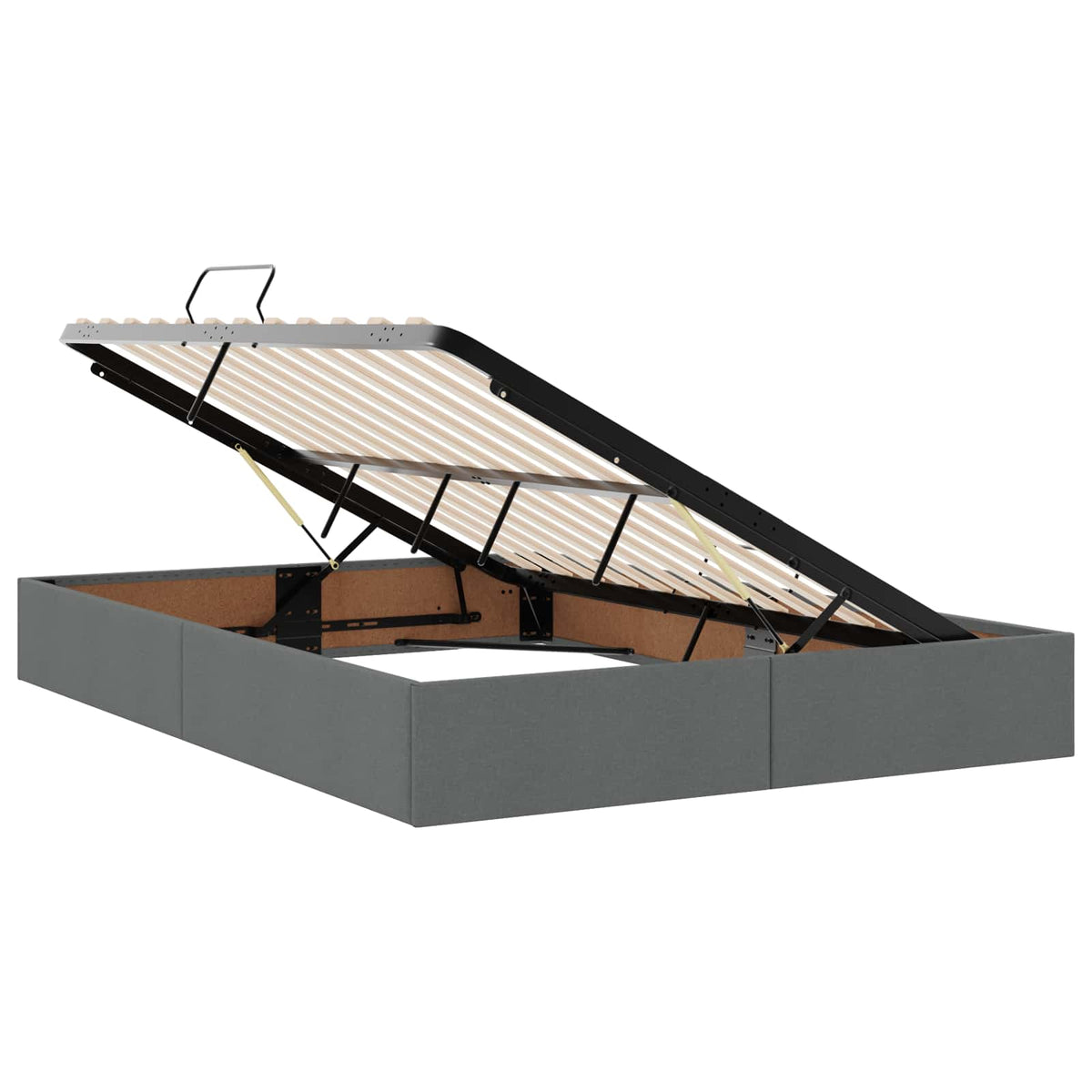 Storage Bed with Headboard 153 x 203 cm Fabric