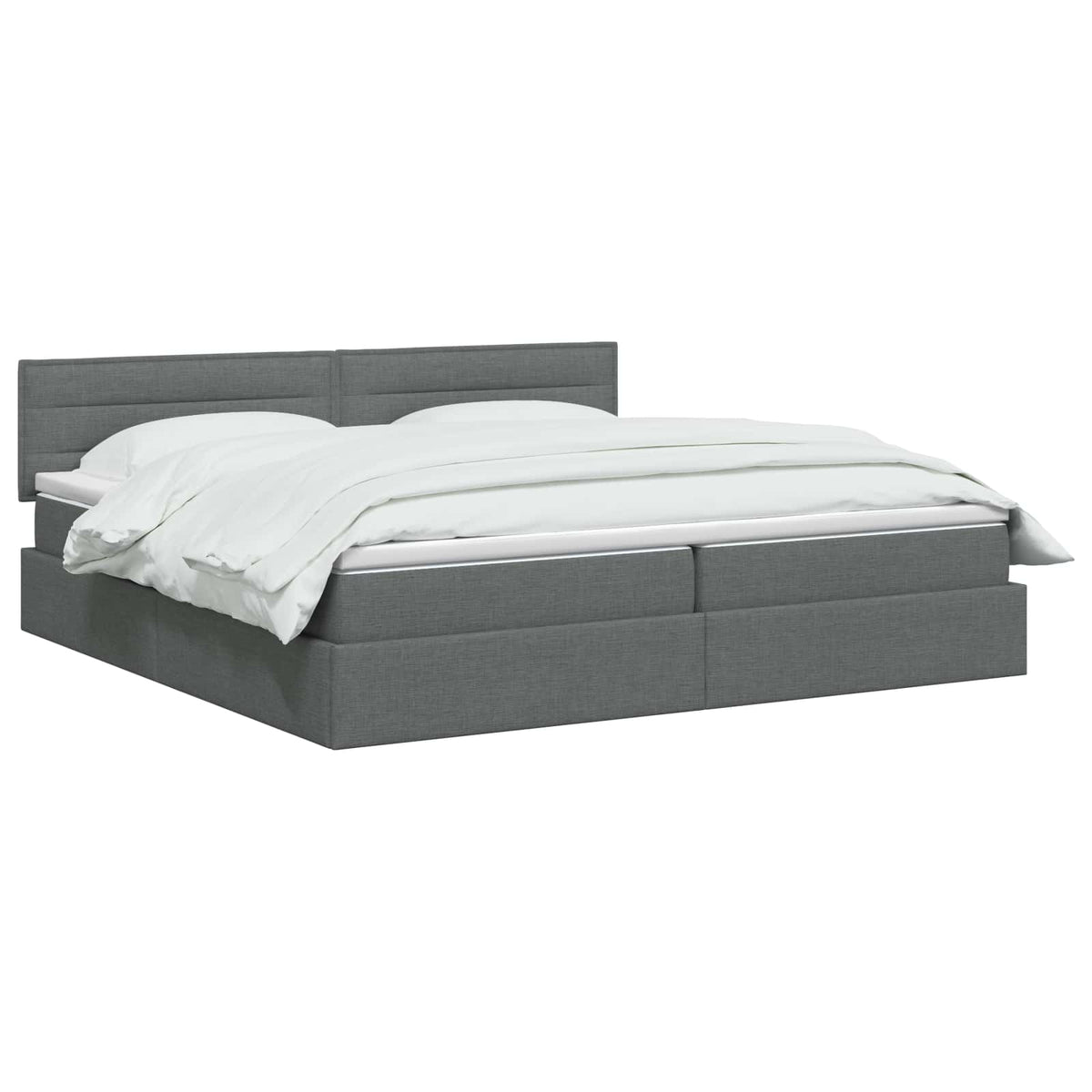 Storage Bed with Headboard 153 x 203 cm Fabric