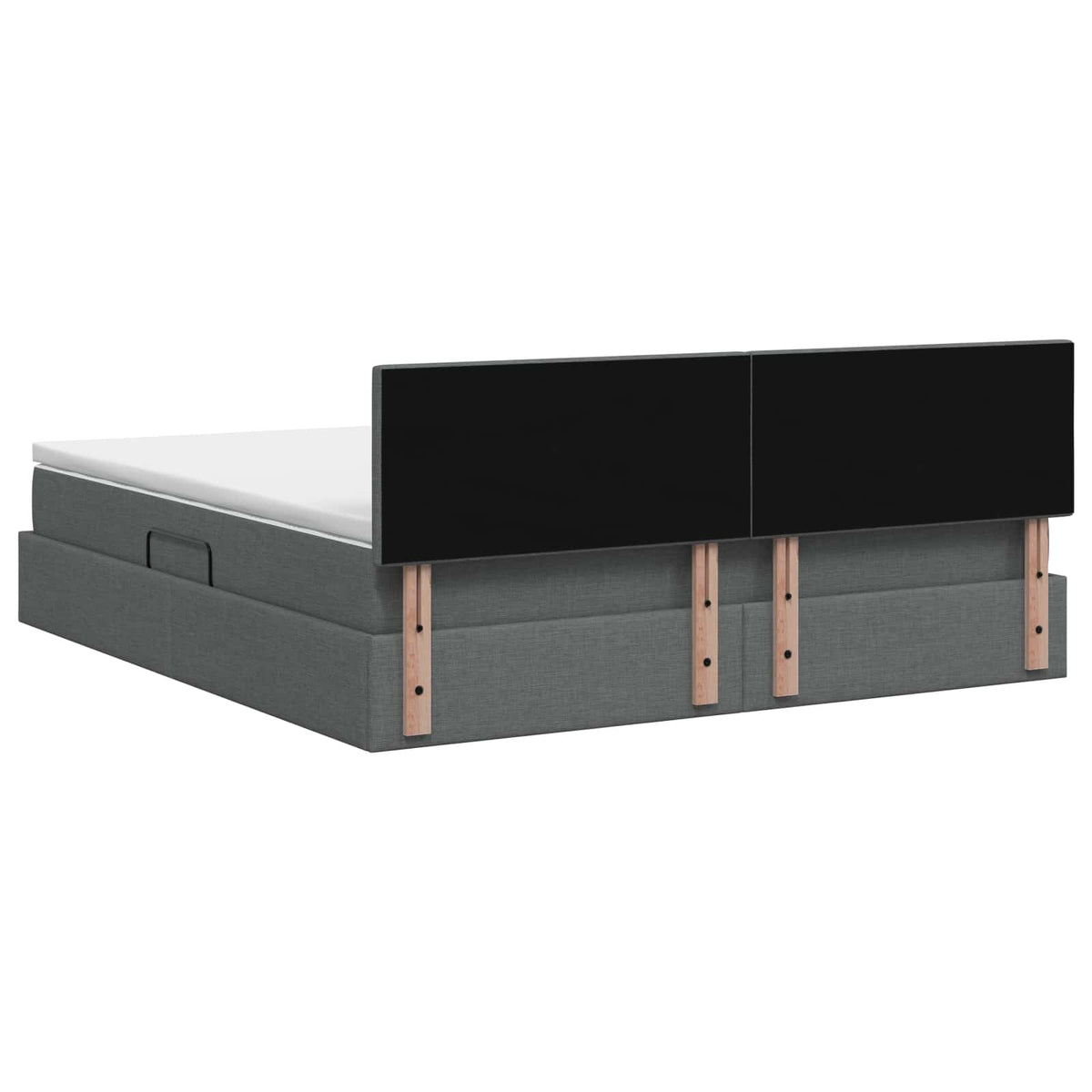 Storage Bed with Headboard 153 x 203 cm Fabric
