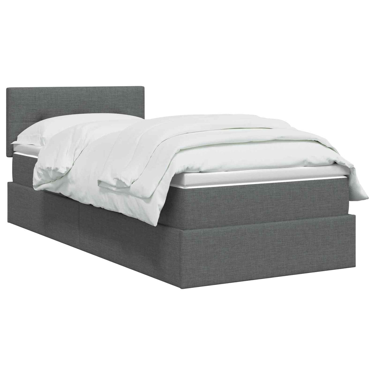 Storage Bed with Headboard 107 x 203 cm Fabric