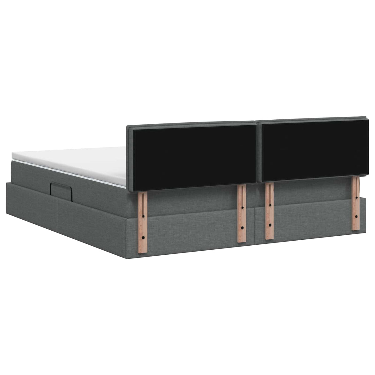 LED Storage Bed with Mattress Dark Grey 160 x 200 cm Fabric