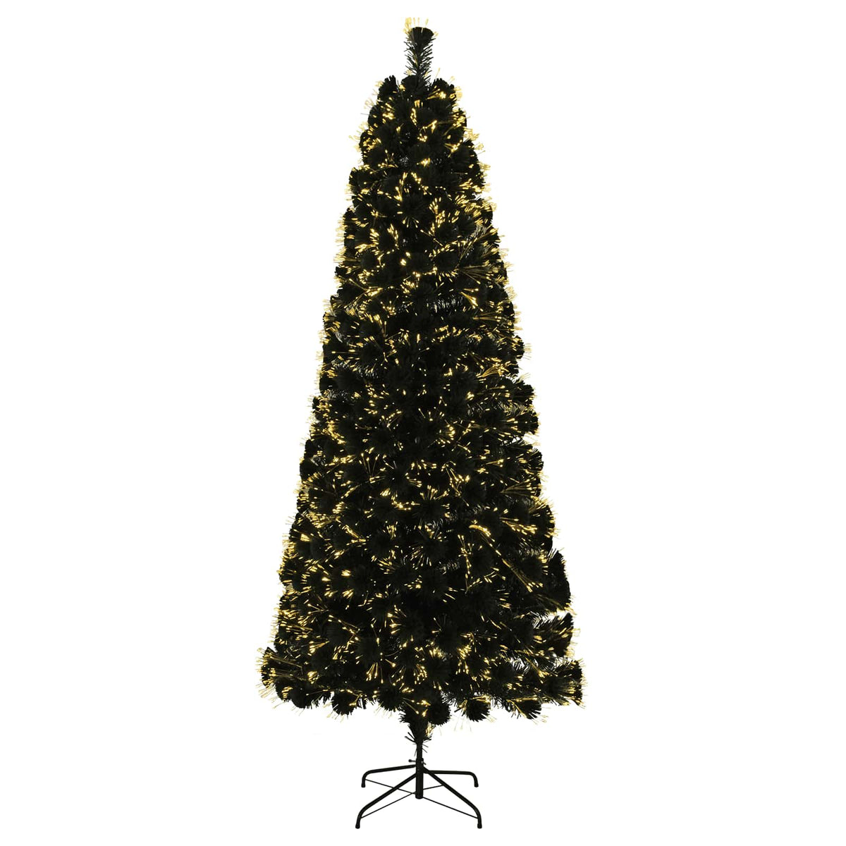 Fiber Optic Christmas Tree 120 cm 12 LEDs Warm White PVC Green