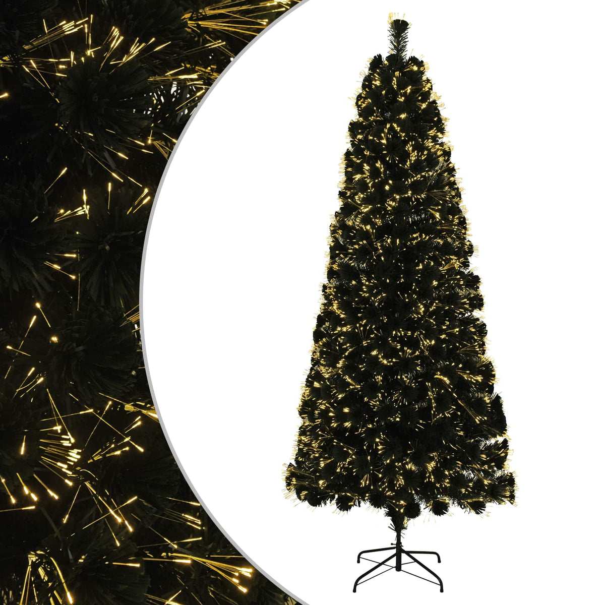 Fiber Optic Christmas Tree 150 cm 24 LEDs Warm White PVC Green