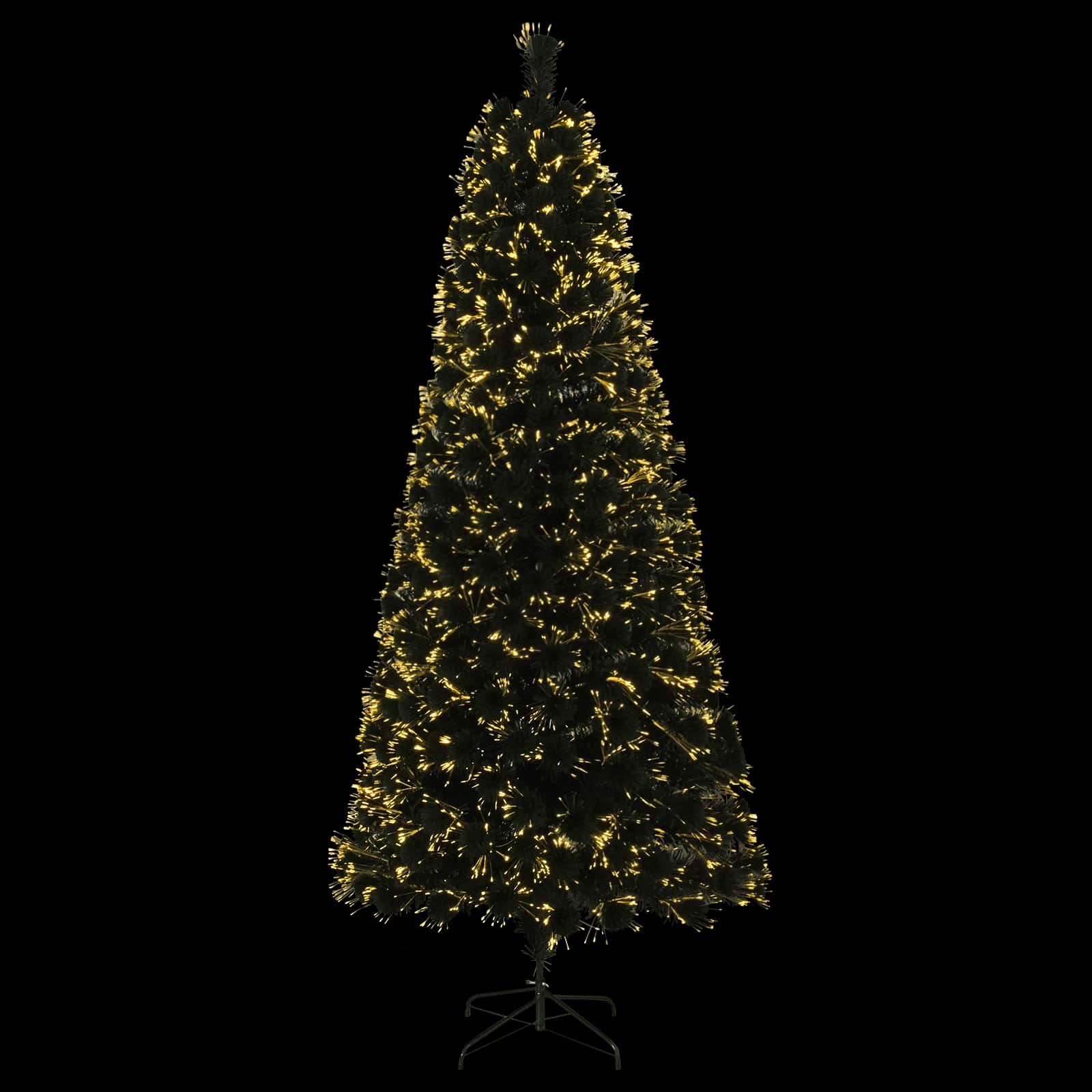 Fiber Optic Christmas Tree 180 cm 24 LEDs Warm White PVC Green