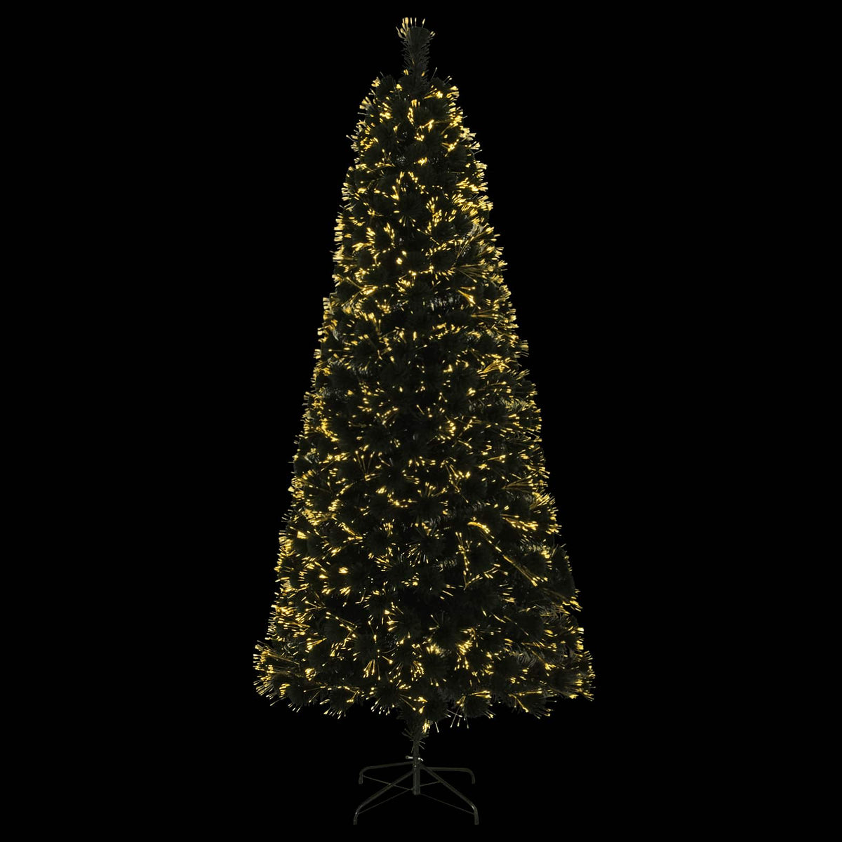 Fiber Optic Christmas Tree 210 cm 24 LEDs Warm White PVC Green