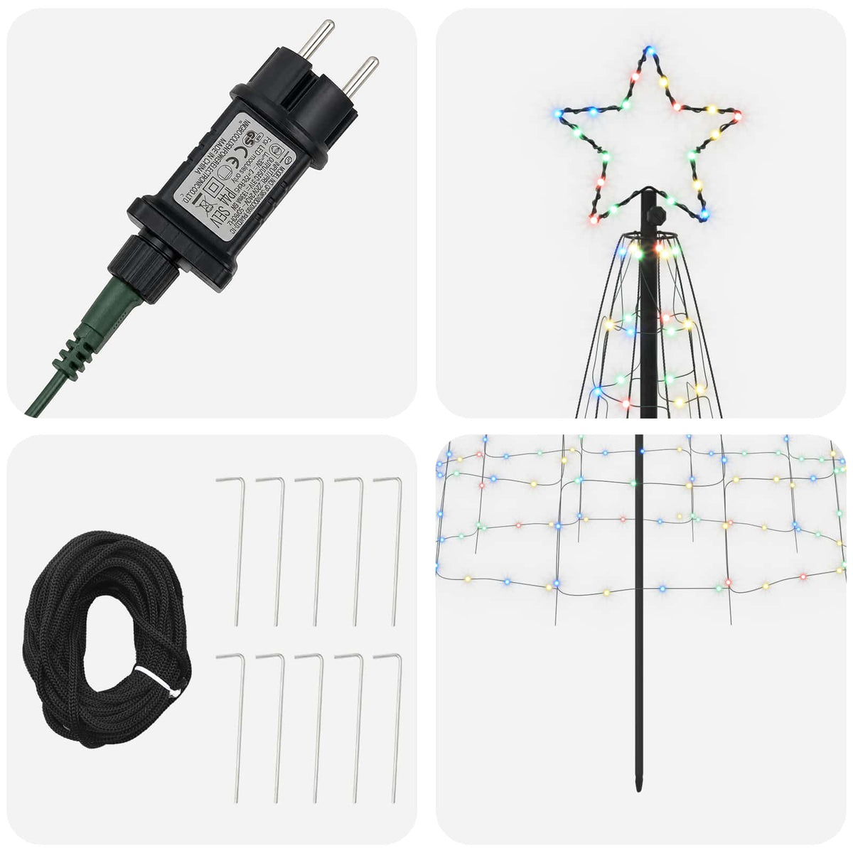 LED Christmas Tree with Spikes 300 cm 550 LEDs Multicolour