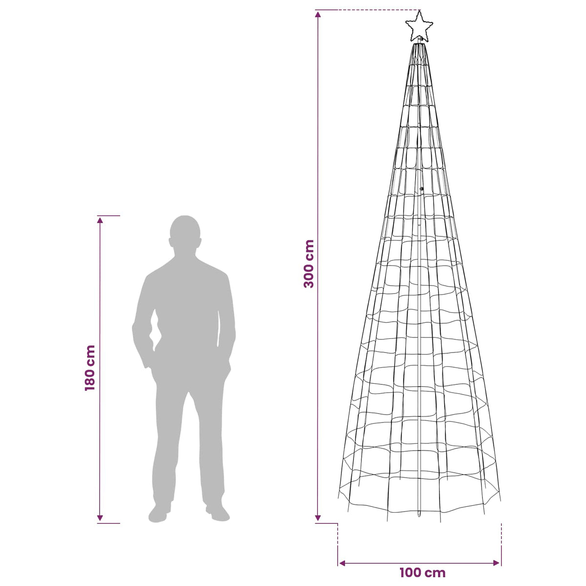 LED Christmas Tree with Spikes 300 cm 550 LEDs Multicolour