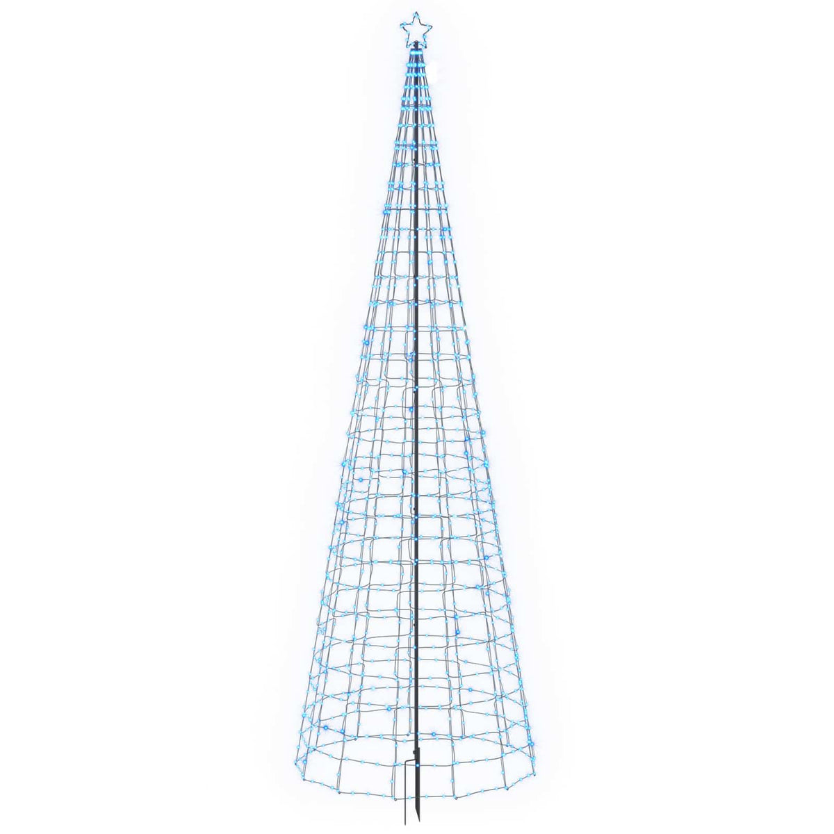 LED Christmas Tree with Spikes 500 cm 1534 LEDs Blue Steel