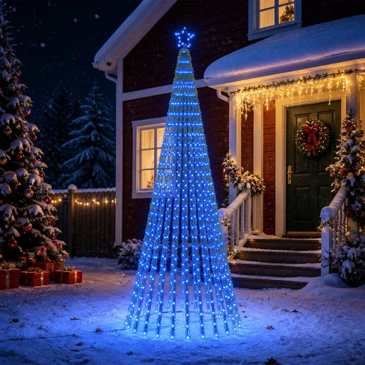 LED Christmas Tree 250 cm 475 LEDs Blue Steel Black
